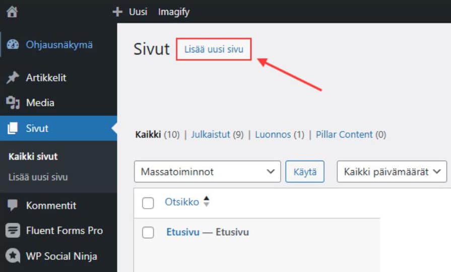 Sivun luominen 1