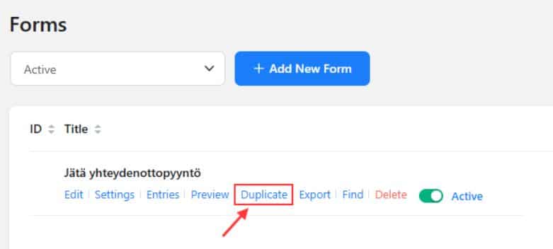 Lomakkeen monistaminen